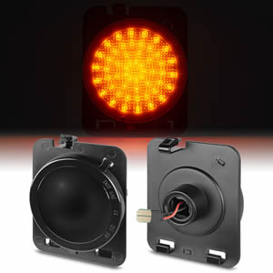 Smoked Front Fender LED Side Marker Lights for Jeep Wrangler JK 2007-2015 Side Bumper Marker Lamps Amber Blinker Signal Lights